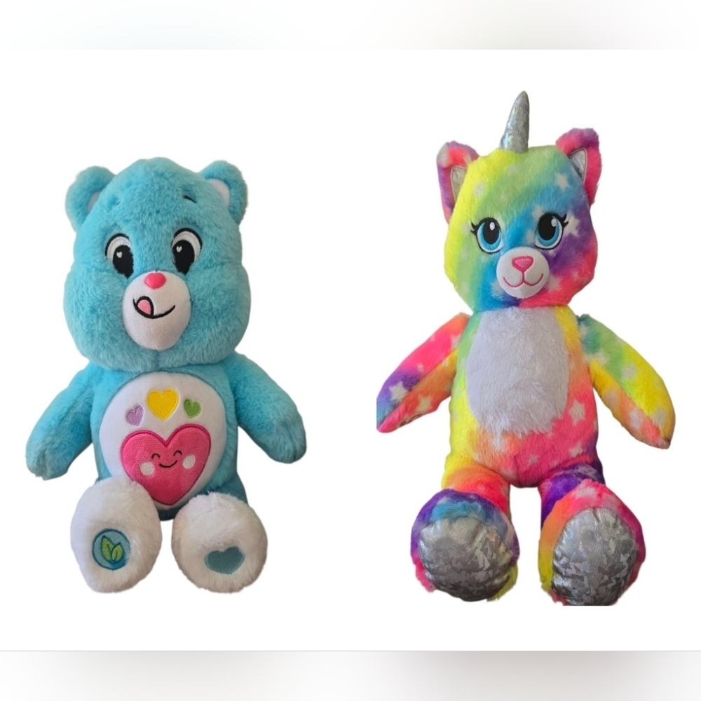 Care Bears and Rainbow Unicorn Plush Toy Set